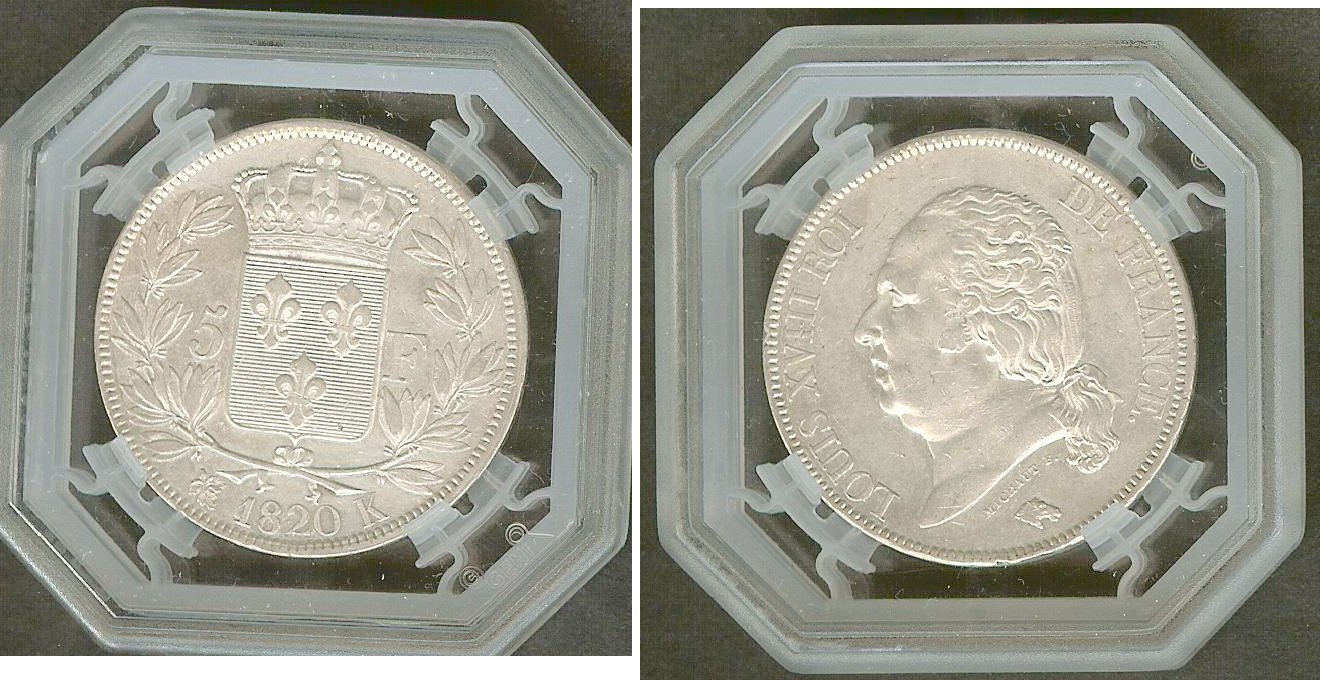 5 francs Louis XVIII 1820K GENI XF45